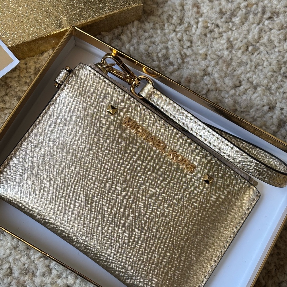 Michael Kors Karla Wristlet - Gold - Picture 3 of 7